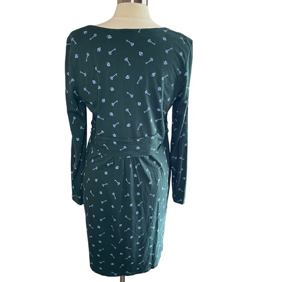 BODEN Chatsworth Mabel Lock & Key Long-Sleeve Green Dress, Size 16 - Picture 6 of 11